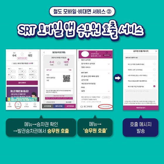 2. SRT 모바일앱 승무원 호출 서비스