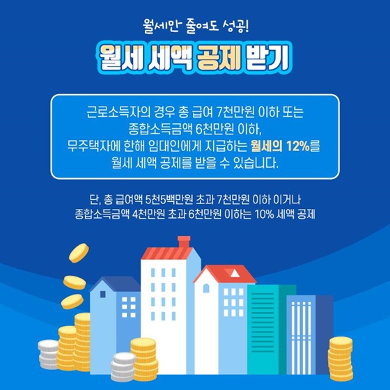 월세만 줄여도 성공! 월세 세액공제 받기