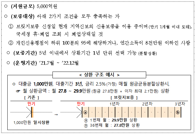 ‘브릿지보증’ 개요.