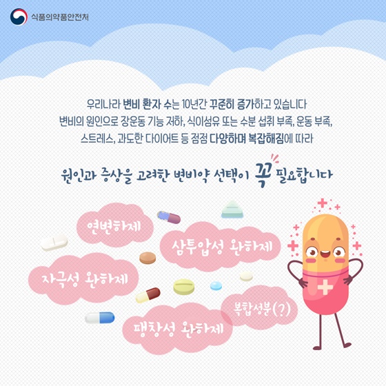 우리나라 변비 환자 수는 10년간 꾸준히 증가하고 있습니다.