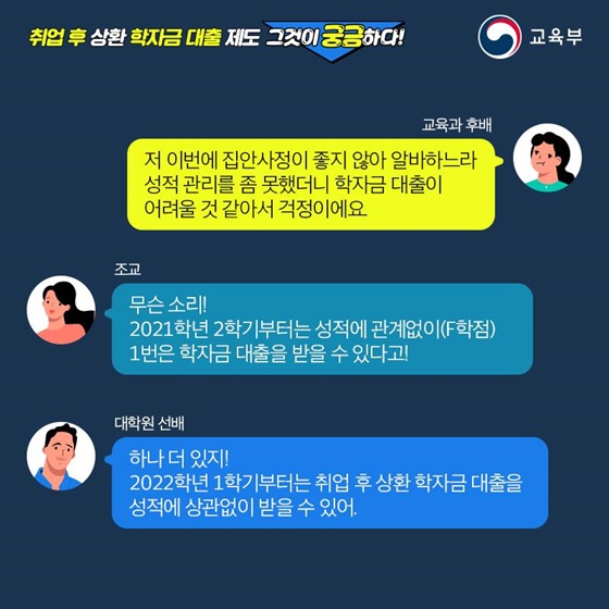 성적 관리를 좀 못했더니 학자금 대출이 어려울 것 같아서 걱정이에요