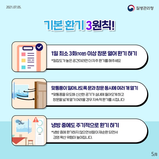 기본 환기 3원칙!