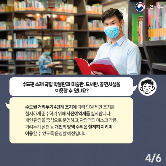 수도권 소재 국립 박물관과 미술관, 도서관, 공연시설을 이용할 수 있나요?