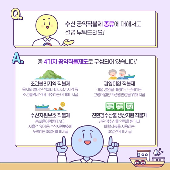 총 4가지 공익직불제도로 구성되어 있습니다!