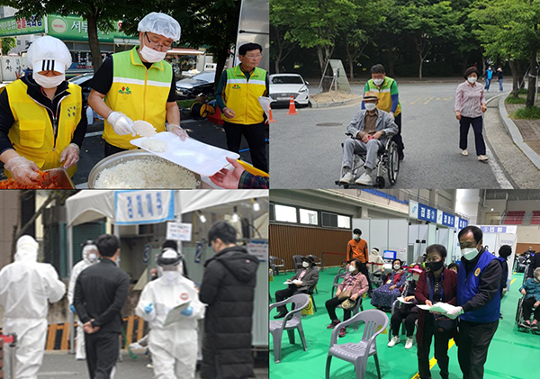 대전의 ‘우리동네 영웅’으로 선정된 안치용 대전 서구자원봉사협의회 회장(위 왼쪽·오른쪽)과 임미자 대전 서구보건소 진료관리팀장(아래 왼쪽), 바르게살기운동 유성구협의회 소속 정문길 씨. (사진=행정안전부)