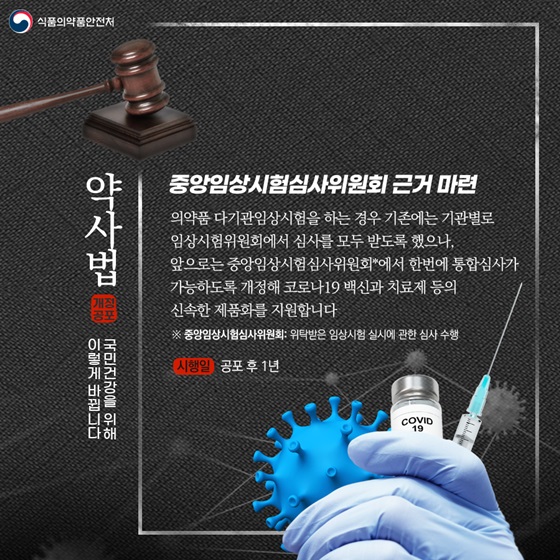 중앙임상시험심사위원회 근거 마련