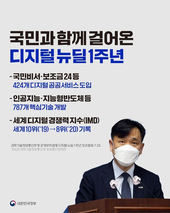 국민이 함께 걸어온 디지털 뉴딜 1주년 하단내용 참조