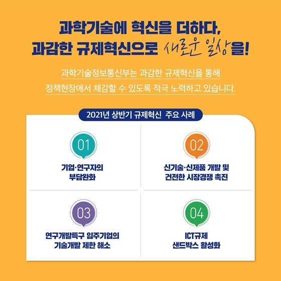 과학기술에 혁신을 더하다, 과감한 규제혁신으로 새로운 일상을!