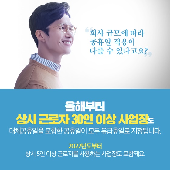 “회사 규모에 따라 공휴일 적용이 다를 수 있다고요?”