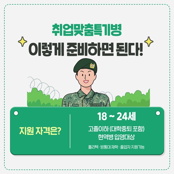 취업맞춤특기병 이렇게 하면 된다!