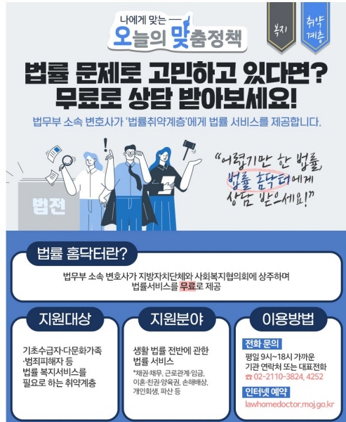 법률홈닥터는 취약계층을 위한 찾아가는 법률서비스다.