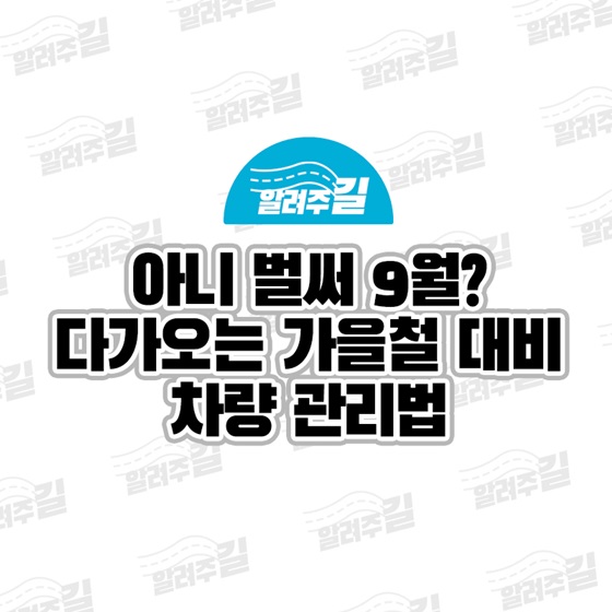 아니 벌써 9월? 다가오는 가을철 대비 차량 관리법