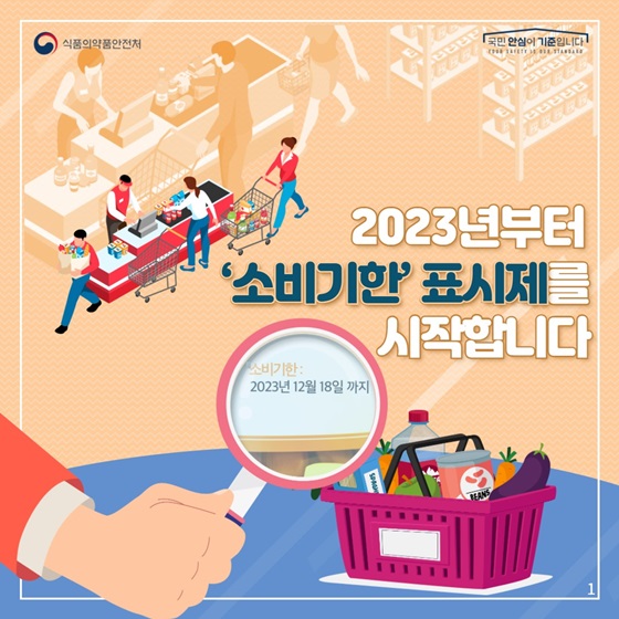 2023년부터 ‘소비기한’ 표시제를 시작합니다