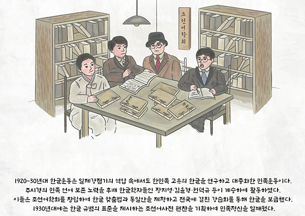 10월의 독립운동가로 선정한 장지영·김윤경·권덕규 선생. (사진=국가보훈처)