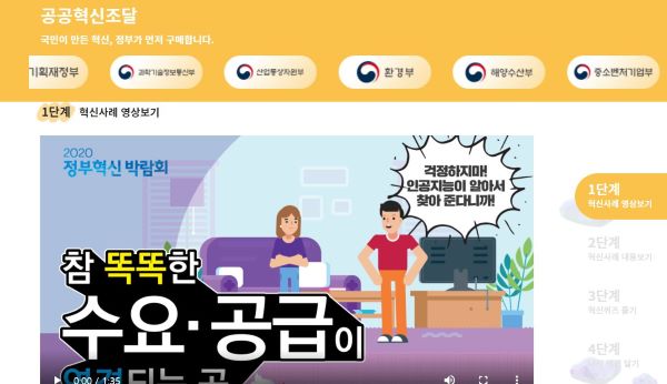 ‘2020 정부혁신 박람회’에 우수사례로 선정된 혁신지향 공공조달