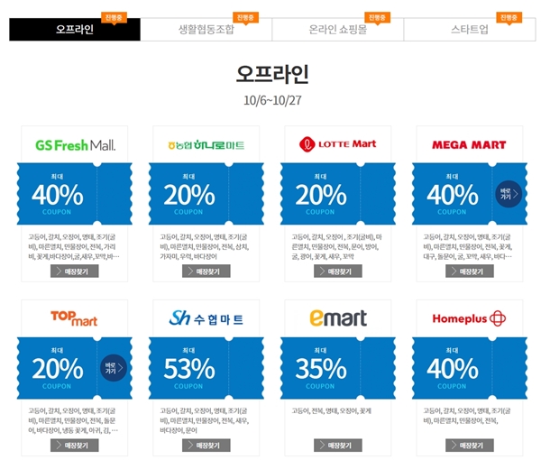 참여업체. 기사 하단부의 수산대전 누리집 링크를 통해 확인할 수 있다.(출처=https://fsale.kr/festa_plan/plan.php)