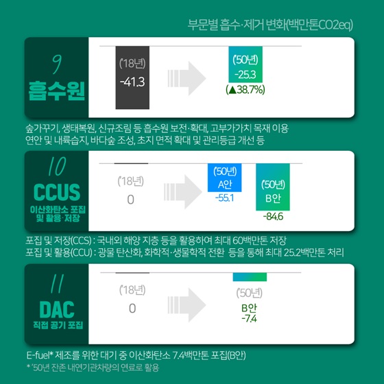 9. 흡수원 10. CCUS 11. DAC