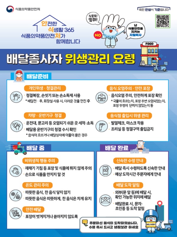 배달종사자 위생관리 요령 포스터