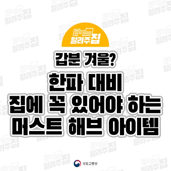 갑분 겨울? 한파 대비 집에 꼭 있어야 하는 머스트 해브 아이템