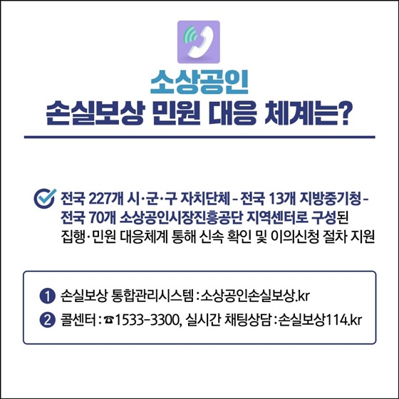 소상공인 손실보상 민원 대응 체계는?