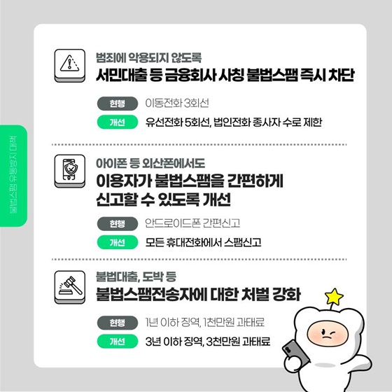 불법스팸전송자에 대한 처벌 강화