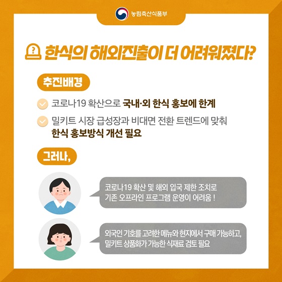 한식의 해외진출이 더 어려워졌다?