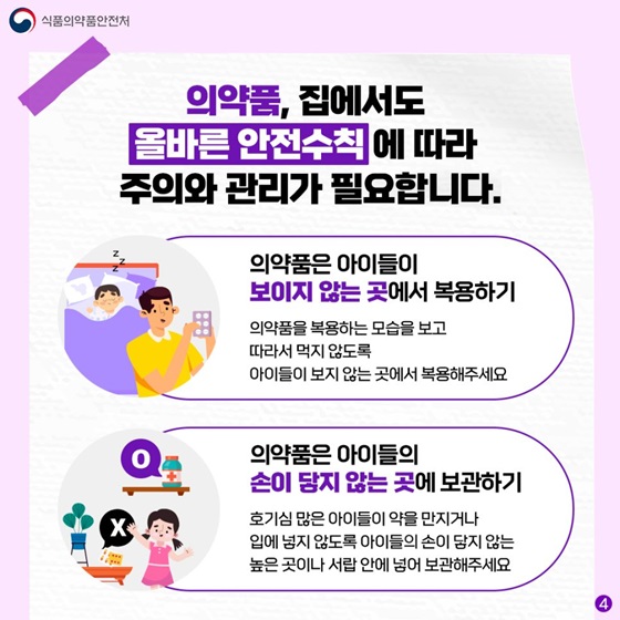 의약품, 집에서도 올바른 안전수칙에 따라 주의와 관리가 필요합니다.