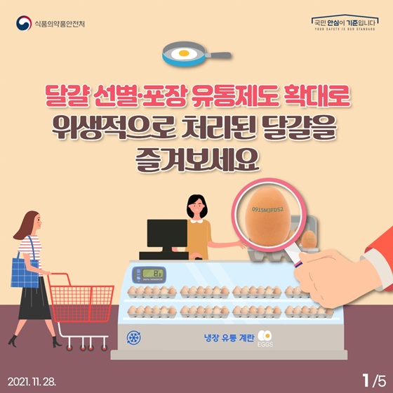 달걀 선별·포장 유통제도 확대로 위생적으로 처리된 달걀을 즐겨보세요