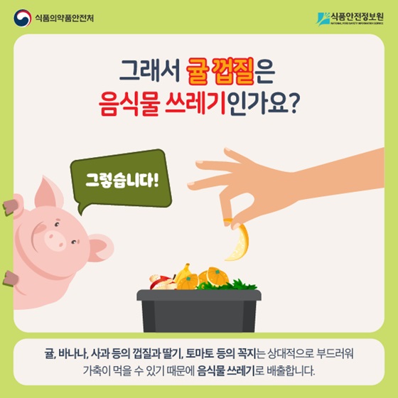 그래서 귤 껍질은 음식물 쓰레기인가요?