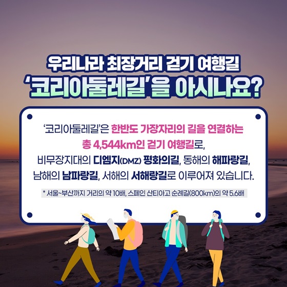 우리나라 최장거리 걷기 여행길 ‘코리아둘레길’을 아시나요?