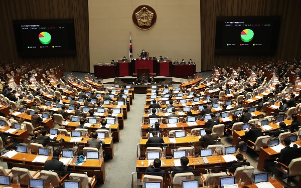 지난 2일 오후 서울 여의도 국회에서 제391회 정기국회 제12차 본회의가 열렸다. (사진=저작권자(c) 연합뉴스, 무단 전재-재배포 금지)