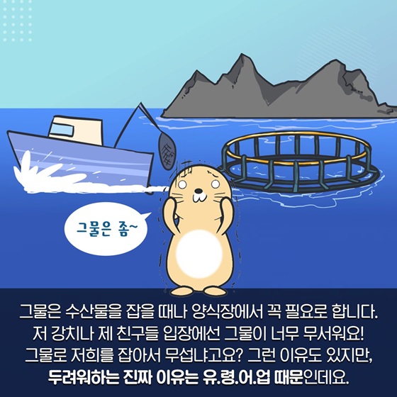 그물이 너무 무서워요! 유.령.어.업 때문인데요.