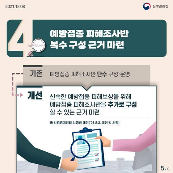 4. 예방접종 피해조사반 복수 구성 근거 마련