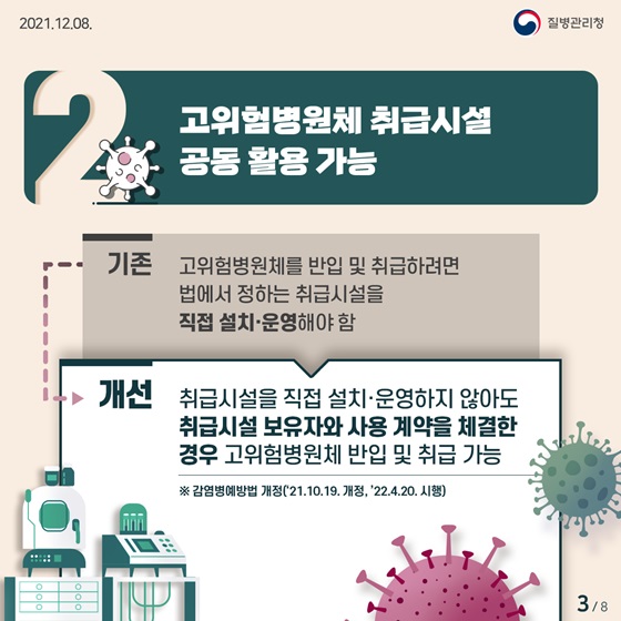 2. 고위험병원체 취급시설 공동 활용 가능