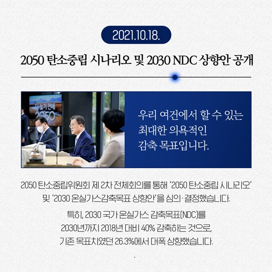 2050 탄소중립 시나리오 및 2030 NDC 상향안 공개