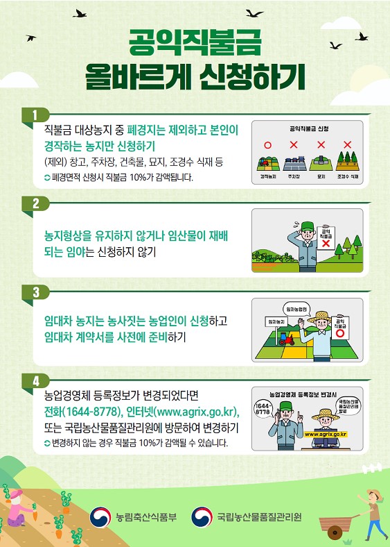 공익직불금 신청 대비 농업인 준비사항.