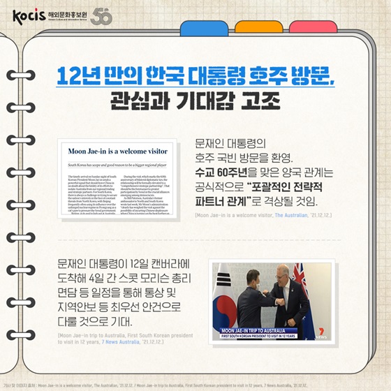 12년 만의 한국 대통령 호주 방문, 관심과 기대감 고조