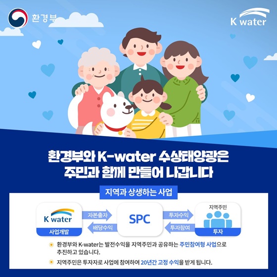 환경부와 K-water 수상태양광은 주민과 함께 만들어나갑니다