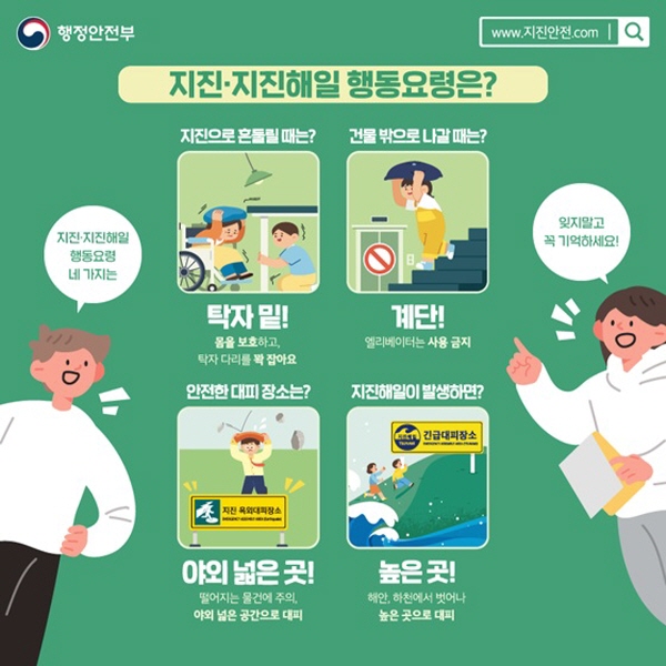지진 대비 꼭 알아둬야 할 네 가지 - 국민이 말하는 정책 | 뉴스 | 대한민국 정책브리핑 지진 대비 꼭 알아둬야 할 네 가지 - 국민이 말하는 정책 | 뉴스 | 대한민국 정책브리핑