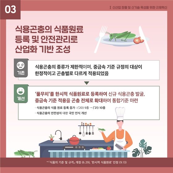 3. 식용곤충의 식품원료 등록 및 안전관리로 산업화 기반 조성