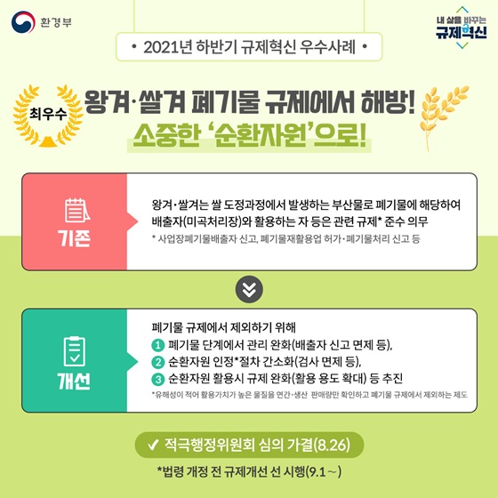 왕겨·쌀겨 폐기물 규제에서 해방! 소중한 ‘순환자원’으로!