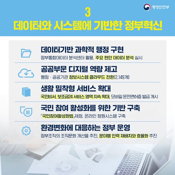 3. 데이터와 시스템에 기반한 정부혁신