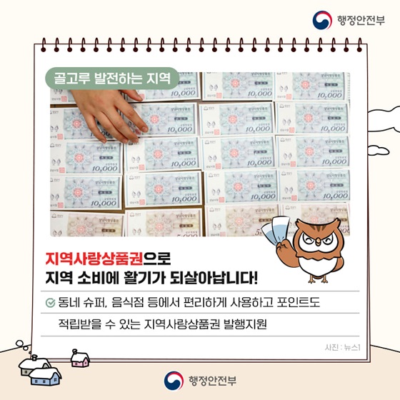 지역사랑상품권으로 지역 소비에 활기가 되살아납니다!