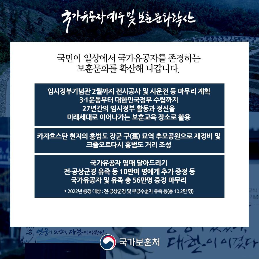 2022년 국가보훈처 업무보고 - ②