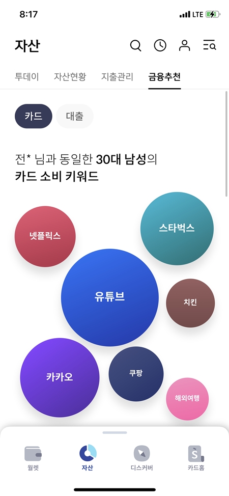 내 연령대의 관심사는?(출처=신한플레이 앱)
