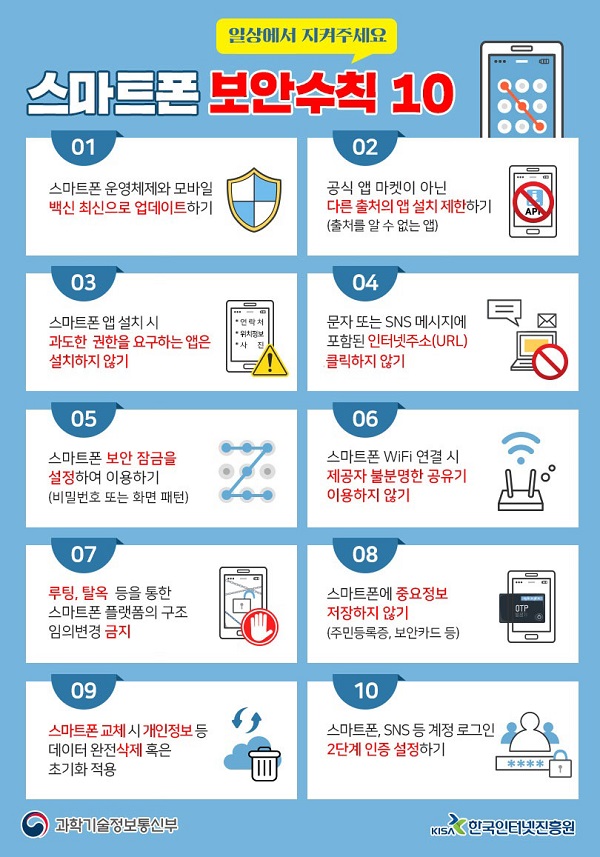 스마트폰 보안수칙 10.