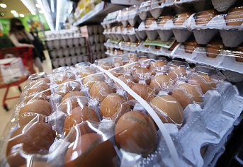 오는 25일부터 계란 유통업자가 계란 포장지에 별도 표시하는 계란 이력번호가 계란 껍데기 표시정보 10자리로 일원화된다. 사진은 지난해 12월 13일 서울의 한 대형마트 계란 판매대. (사진=저작권자(c) 연합뉴스, 무단 전재-재배포 금지)