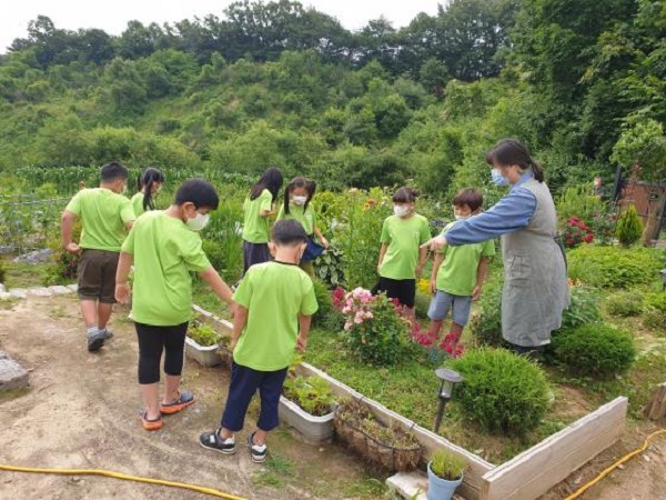 백봉초등학교 학생들이 ‘자연놀이학교’에 참여하고 있다. (사진=백봉초등학교)