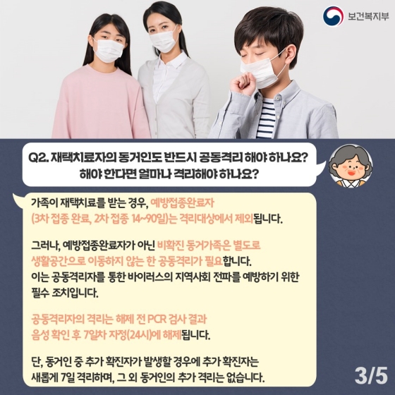 코로나19 국민 궁금증 4문 4답…확진자 동거인 편