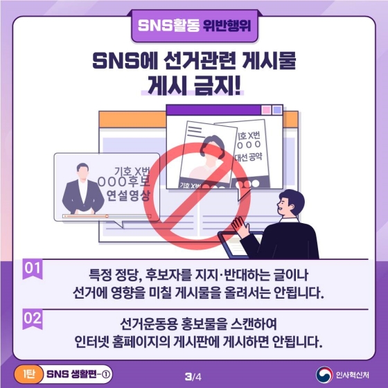 공직선거법 위반사례 - SNS 생활편①